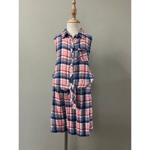 Girls Flannel Plaid Summer / Fall Back to School Sleeveless Dress C&C California